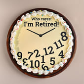 I Am Retired Clock Theme Cake