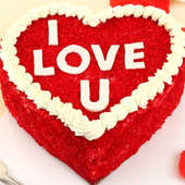 Heart Shaped I Love You Red Velvet Cake
