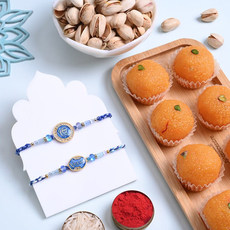 Ik Onkar N Veera Rakhi With Pistachio N Laddoo