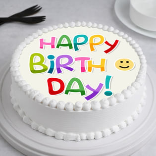 Illustrated Happy Birthday Cake