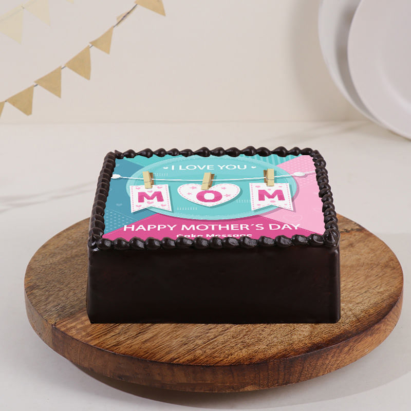 Mothers Day Poster Cake for Mom Side View