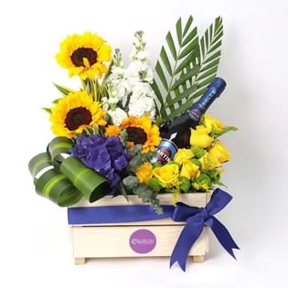 Elegant Blooms With Sparkling Drink