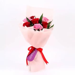 Red N Pink Rose Bouquet