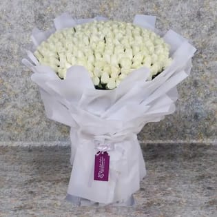 Eternal White Rose Bouquet
