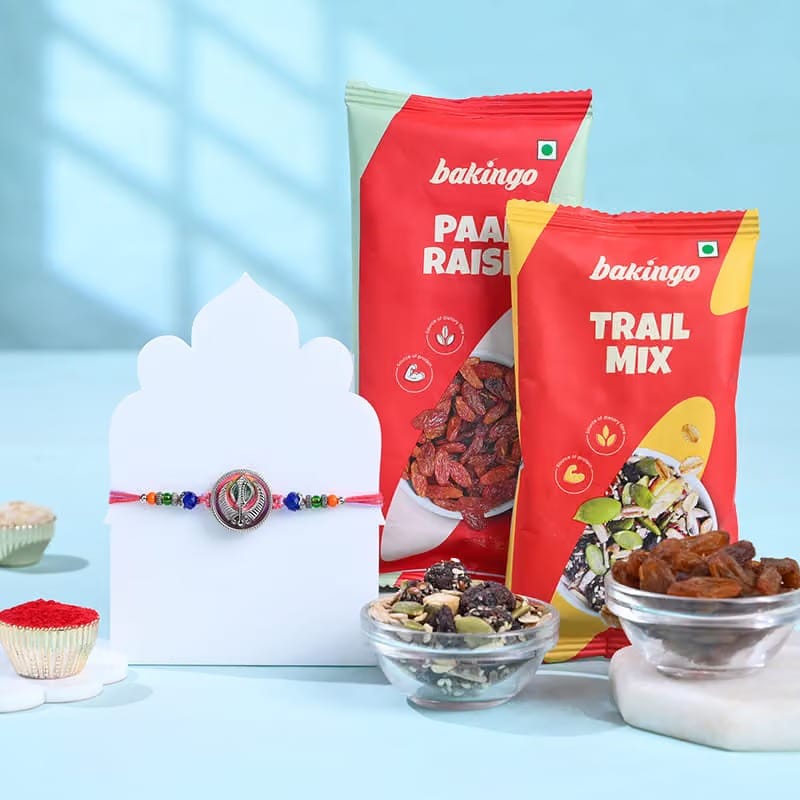Sacred Ek Onkar Rakhi With Raisins N Trail Mix-Overseas