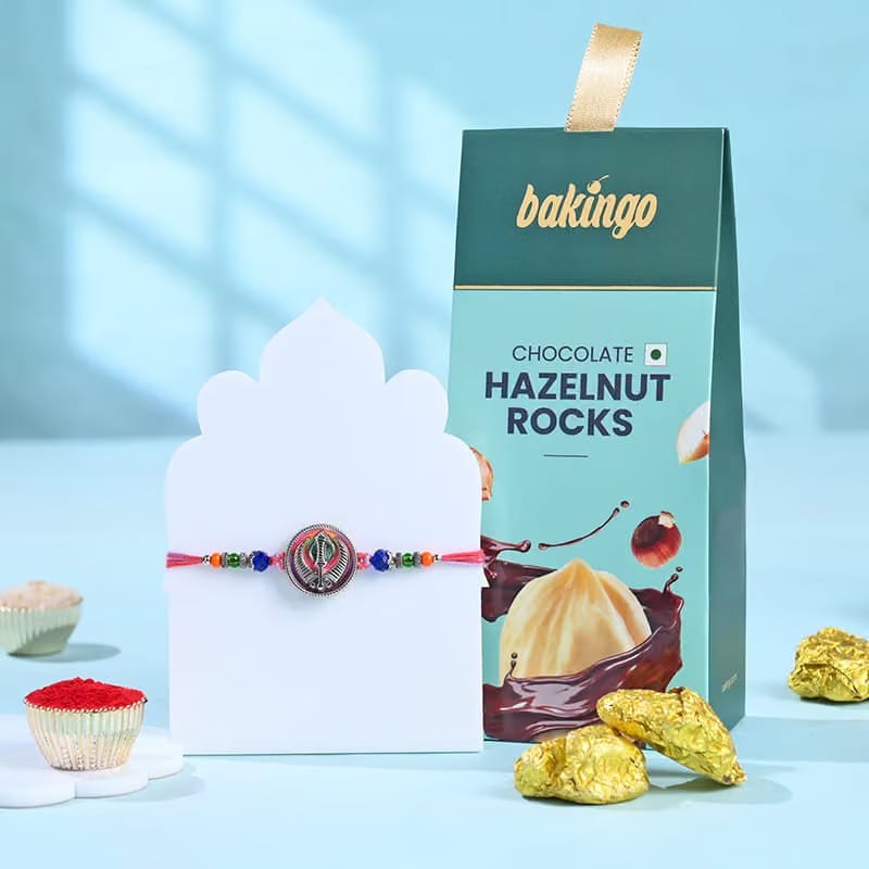 Sacred Khanda Rakhi With Hazelnut Rocks-Overseas