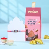Sparkling Floral Rakhi With Almond Rocks-Overseas