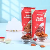 Traditional Bead Rakhi With Savoury Treats-Overseas