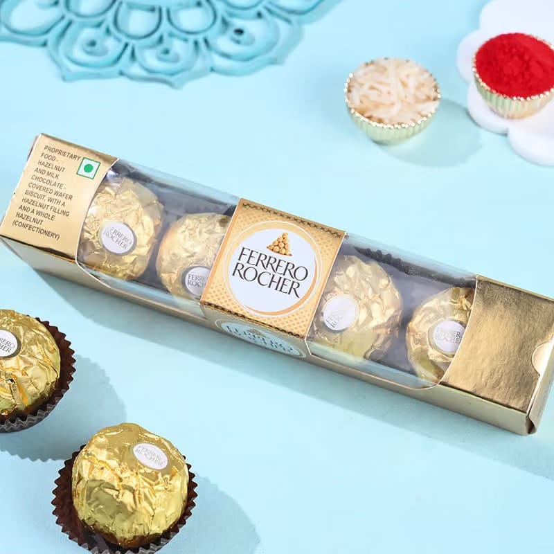 Red Evil Eye Rakhi With Ferrero Rocher-Overseas