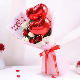 Forever Yours Heart N Rose Bouquet