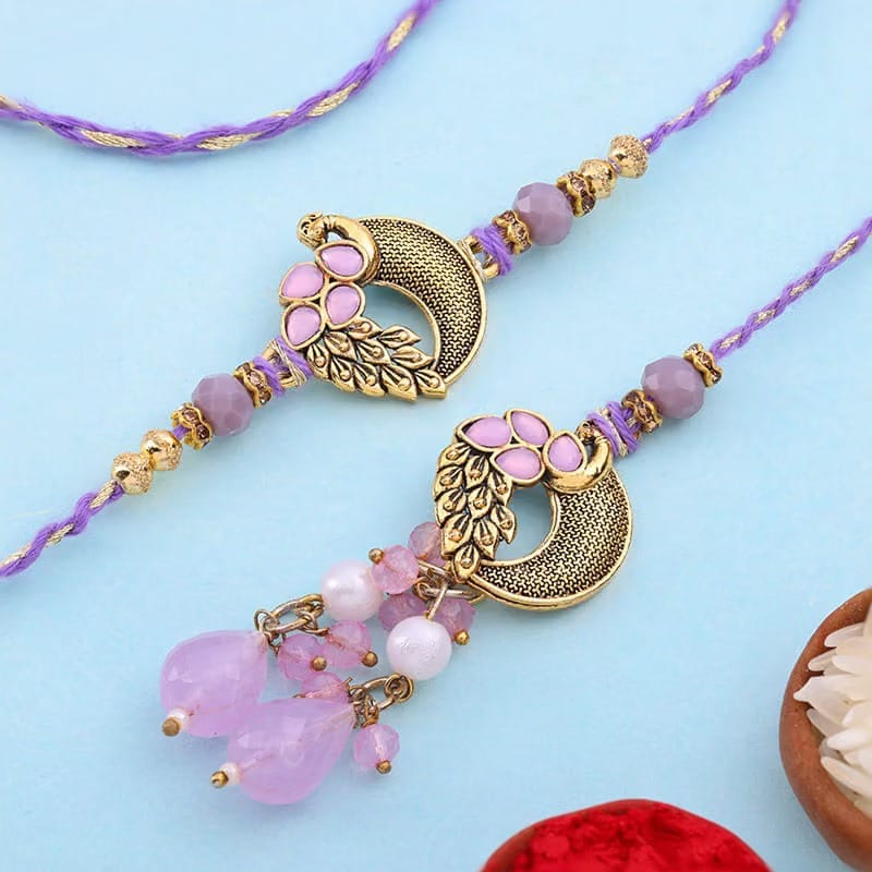 Peacock Bhaiya Bhabhi Rakhis With Trail Mix N Paan Raisin