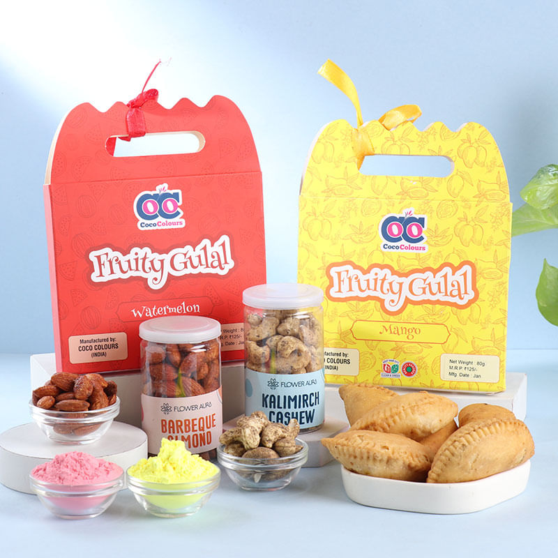 Indulgent Holi Hamper With Gulals