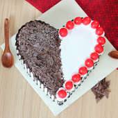 Cherry Black Forest Heart Cake