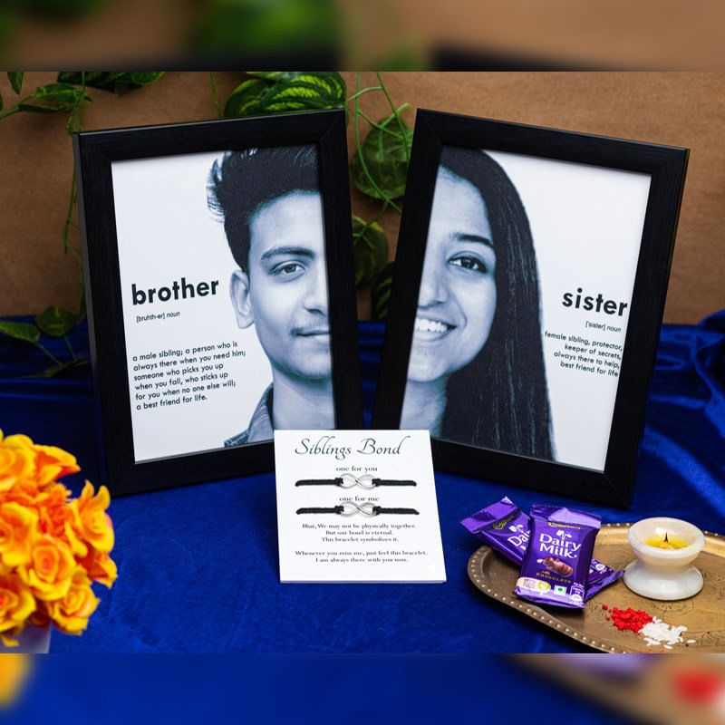 Infinite Rakhi with Soul Sibling Frame n Chocolates