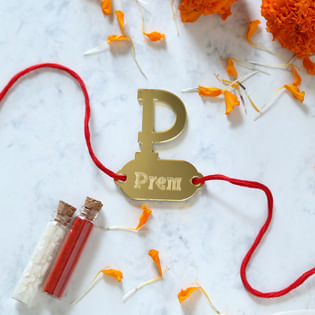 Initial N Name Custom Rakhi