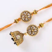 Intricate Antique Bhaiya Bhabhi Rakhi