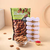 Intricate Designer Rakhis With Almonds Nuts