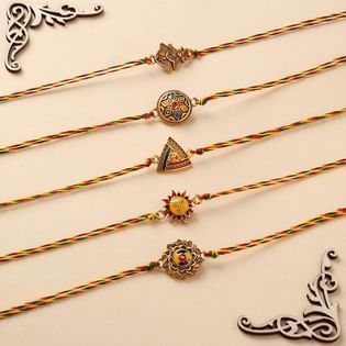 Intricate Designer Rakhis With Almonds Nuts