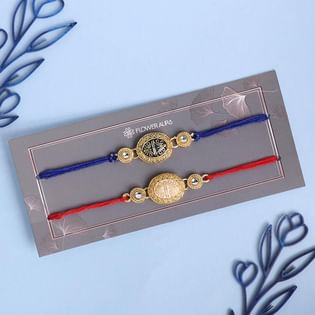 Intricate Golden Charm Rakhis