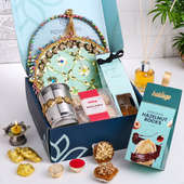 Intricate Karwa Chauth Thali Set And Sweets Hamper