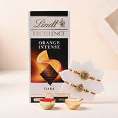 Set of 2 Designer Rakhi with Lindt Dark Chocolate