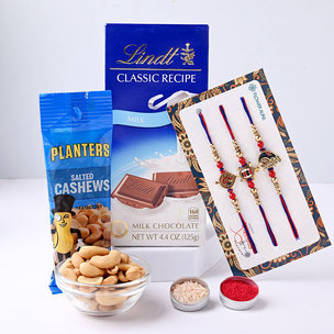 Send Intricate Rakhis With Chocolate N Cashews to Canada