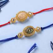 Stone Designer Rakhi Set of Two