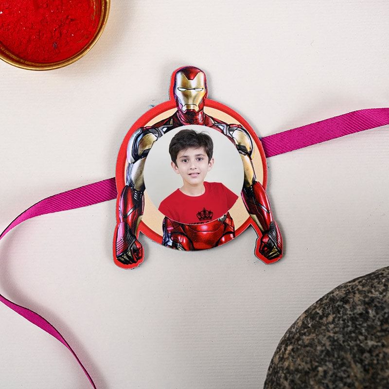 One Superhero Personalised Rakhi - Iron Man Personalised Rakhi