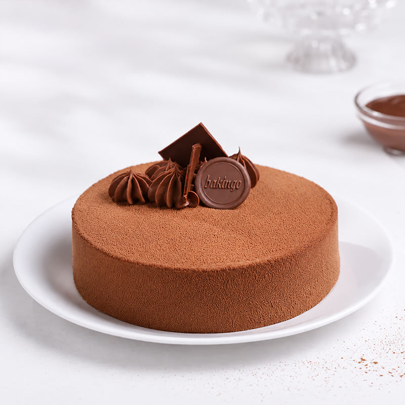 Side view of Belgian Chocolate Cake