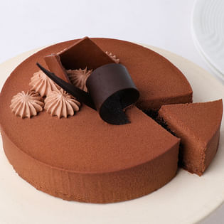 Side view of Belgian Chocolate Cake