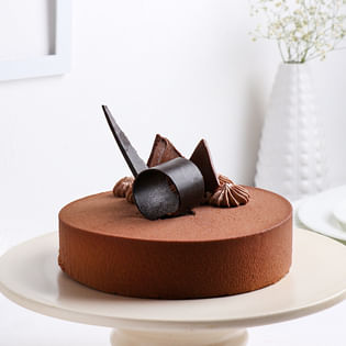 Top view of Belgian Chocolate Cake