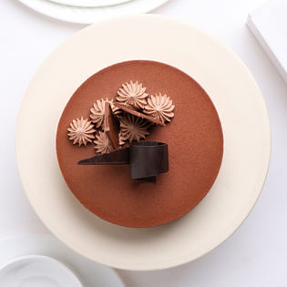 Front view of Belgian Chocolate Cake