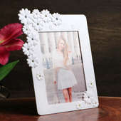 Ivory finish floral frame Side View