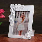 customised Ivory finish floral frame Side View