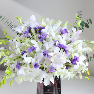 Ivory Letters With Violet Echoes