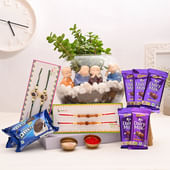Jade N Dairy Milk With Four Rakhis