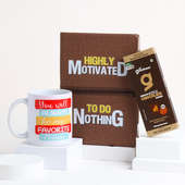 Jaggery Chocolate With Quoted Diary N Printed Mug