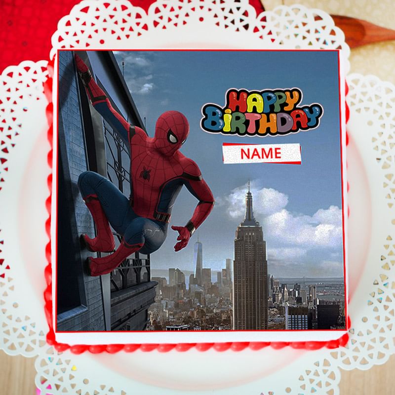 spider man photo cake 