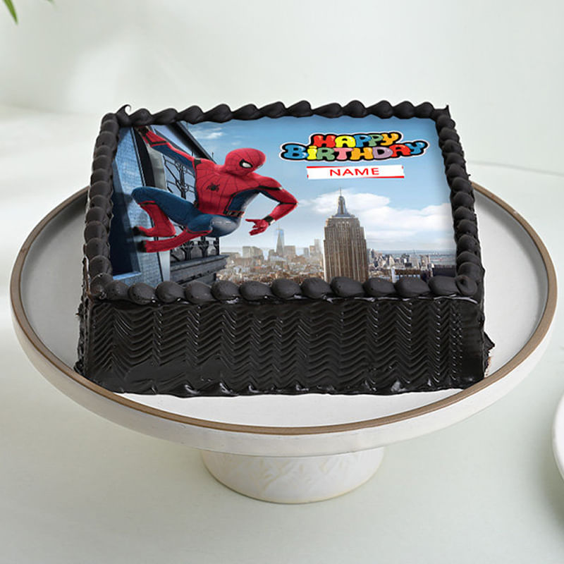 Spiderman Photo Theme Cake