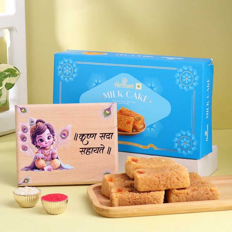 Janmashtami Krishna Decorative With Milk Cake