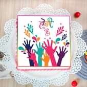 Joyful Holi Poster Design Cake