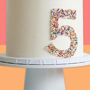 Joyful Rainbow Confetti Cake - Bottom View