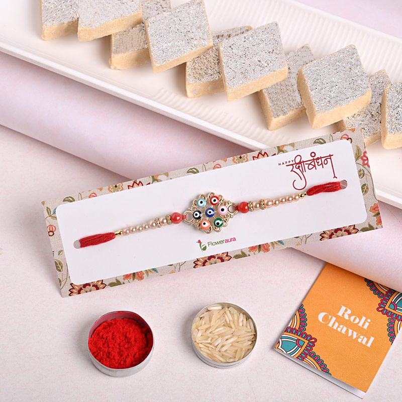 Kaju Katli With Good Luck Rakhi