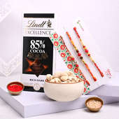 Rakhi Set of 3 with Lindt Chocolate and Kaju
