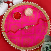 Kalpvriksh Rakhi N Designer Pink Thali Combo-UK