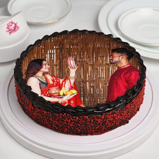Karwa Chauth Personalised Red Velvet Cake