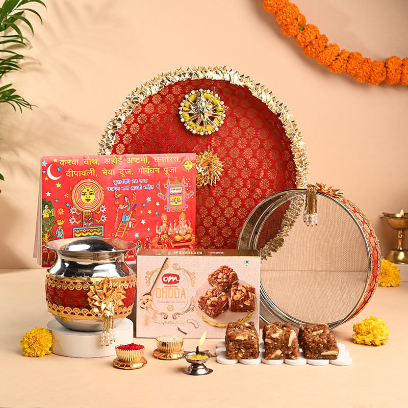 Karwa Chauth Pooja Essentials Kit Thali