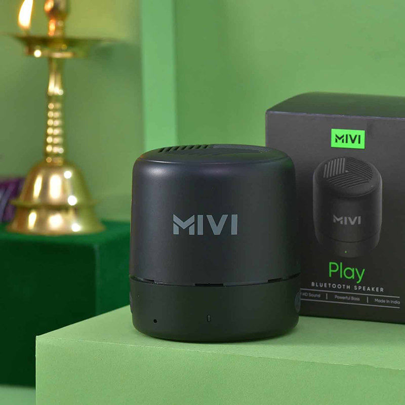 mivi speaker with karva chauth thali