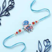 Adorable Captain America Beads Kids Rakhi