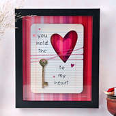 Key To Heart Wall Frame: Valentines Day Gift
